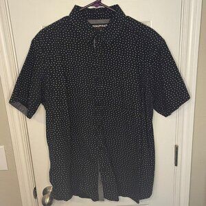 Monument Clothing Co. Men's XL Black Patterned Button Up Short Sleeve Shirt
